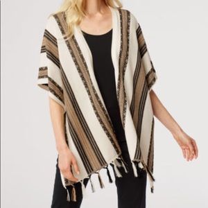PENDLETON Fringe Poncho Wrap Shawl Cotton NWOT